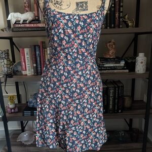 Old Navy Navy Blue Floral Mini Dress